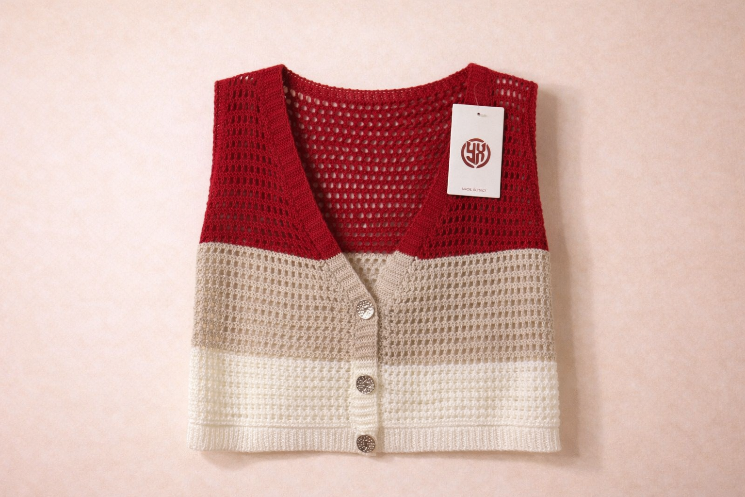 Gilet crochet color block – look chic & tendance été